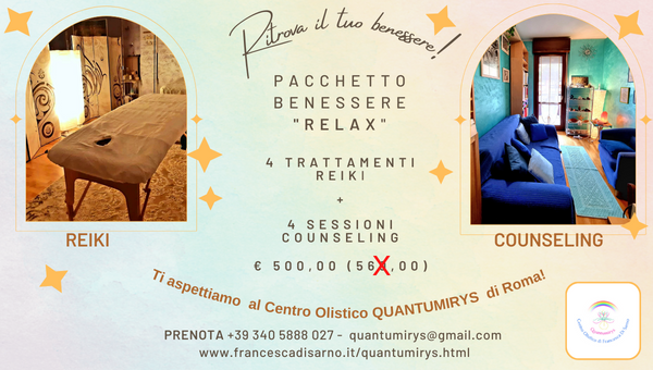 PACCHETTO BENESSERE RELAX: REIKI + COUNSELING